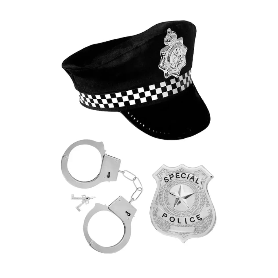 image 1 of Police Accessory Set - Hat, Cuffs & Badge | Multi | One Size