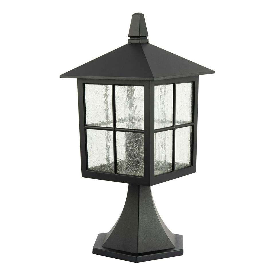 image 1 of Classic Matte Black Die-Cast Aluminium Metal Exterior Lantern Bollard Fitting