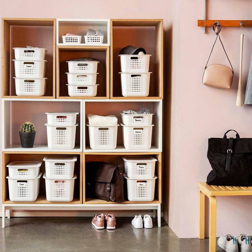 image 1 of SmartStore Lightweight & Durable Basket Recycled 10 Storage Box, 6L,White