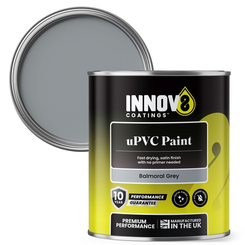 image 1 of Innov8 Coatings uPVC Paint - Balmoral Grey - 750ml - Satin Finish - 10 Year Guarantee | Grey | Balmoral Grey | 750ml | 1