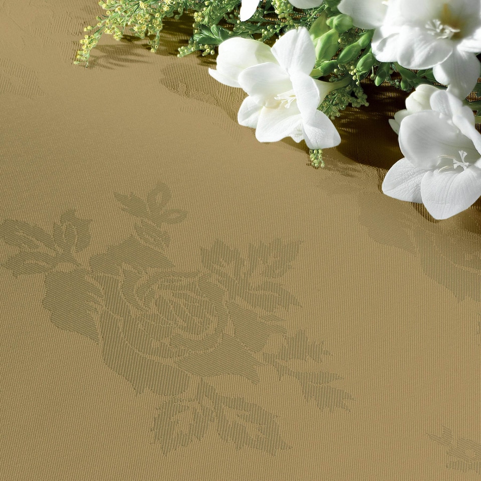 image 1 of Polyester Rose Design Coloured Napkin - 41 x 41cm | Brown | Sandlewood | One Size