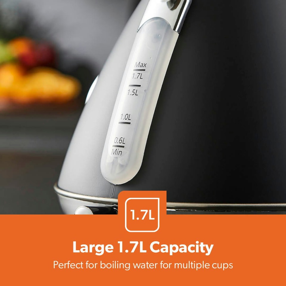 image 1 of GEEPAS Electric Kettle | Vintage Cordless Stainless Steel, 1.7L | 3000W Retrovive Black