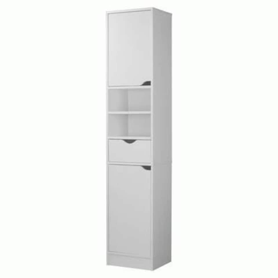 image 1 of 2 Door 1 Drawer Bathroom Cabinet White | White / White