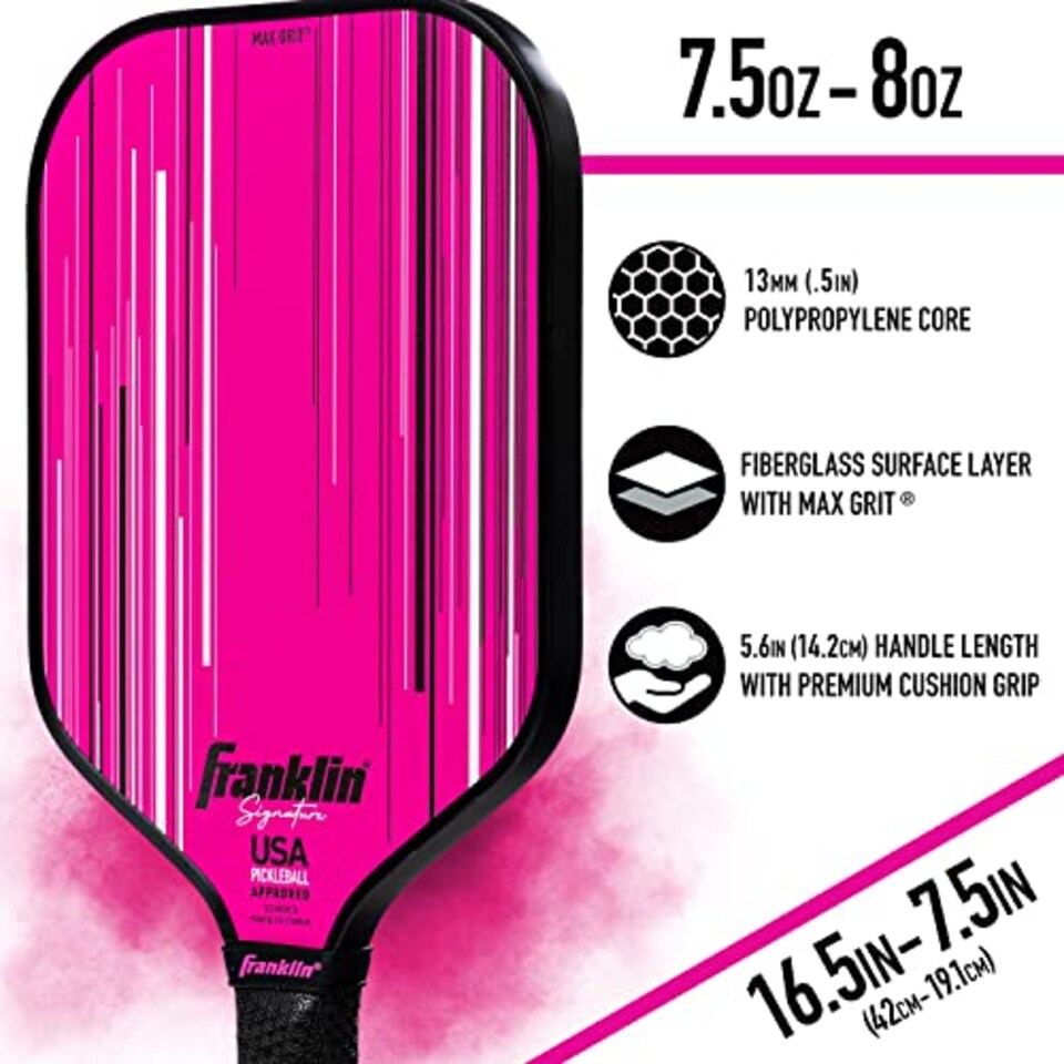 image 1 of Franklin Sports Signature Series Pro Pickleball Paddle - Pink - 13mm