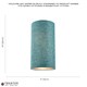 image 3 of Modern and Stylish Textured Teal Linen Fabric Tall Cylindrical 25cm Lampshade
