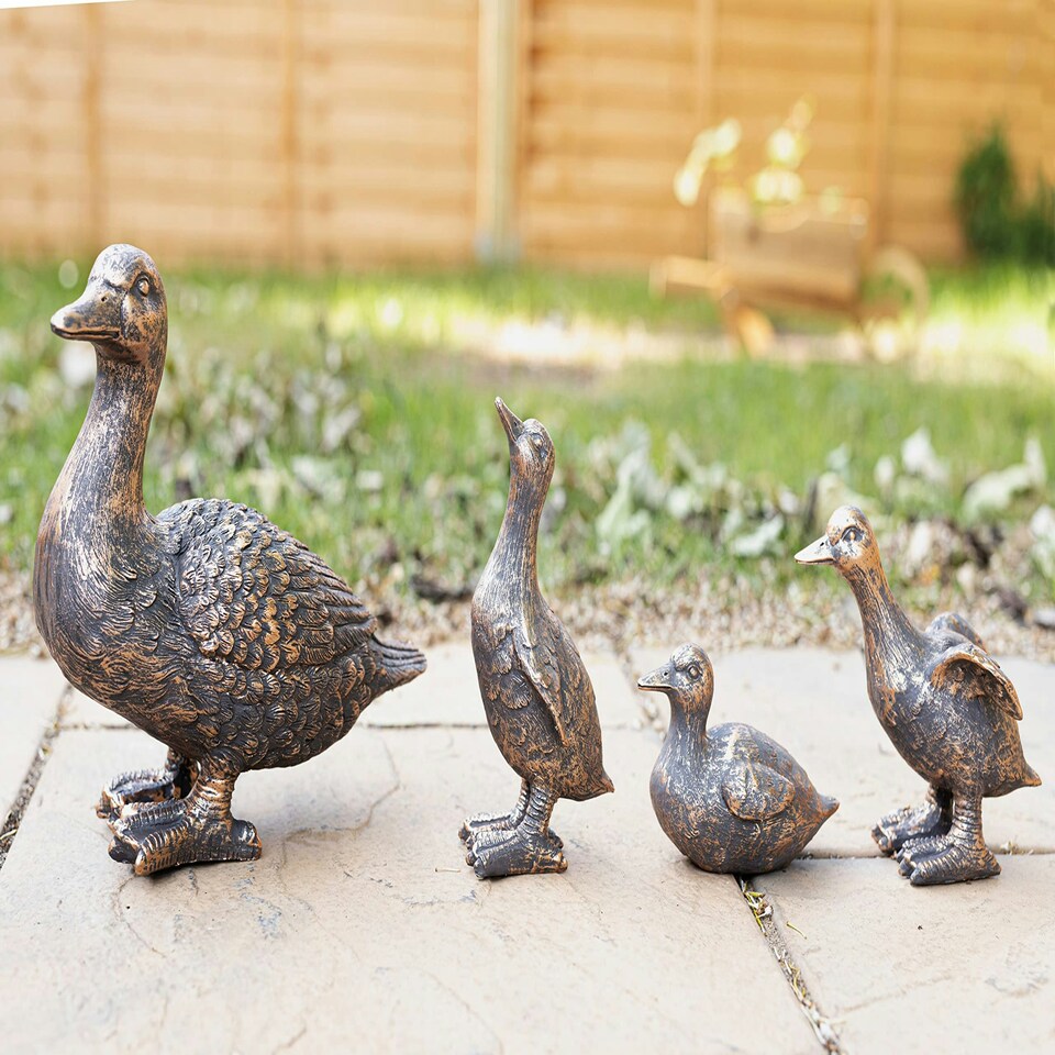 image 1 of Marco Paul Set of 4 Resin Duck Family Ornaments