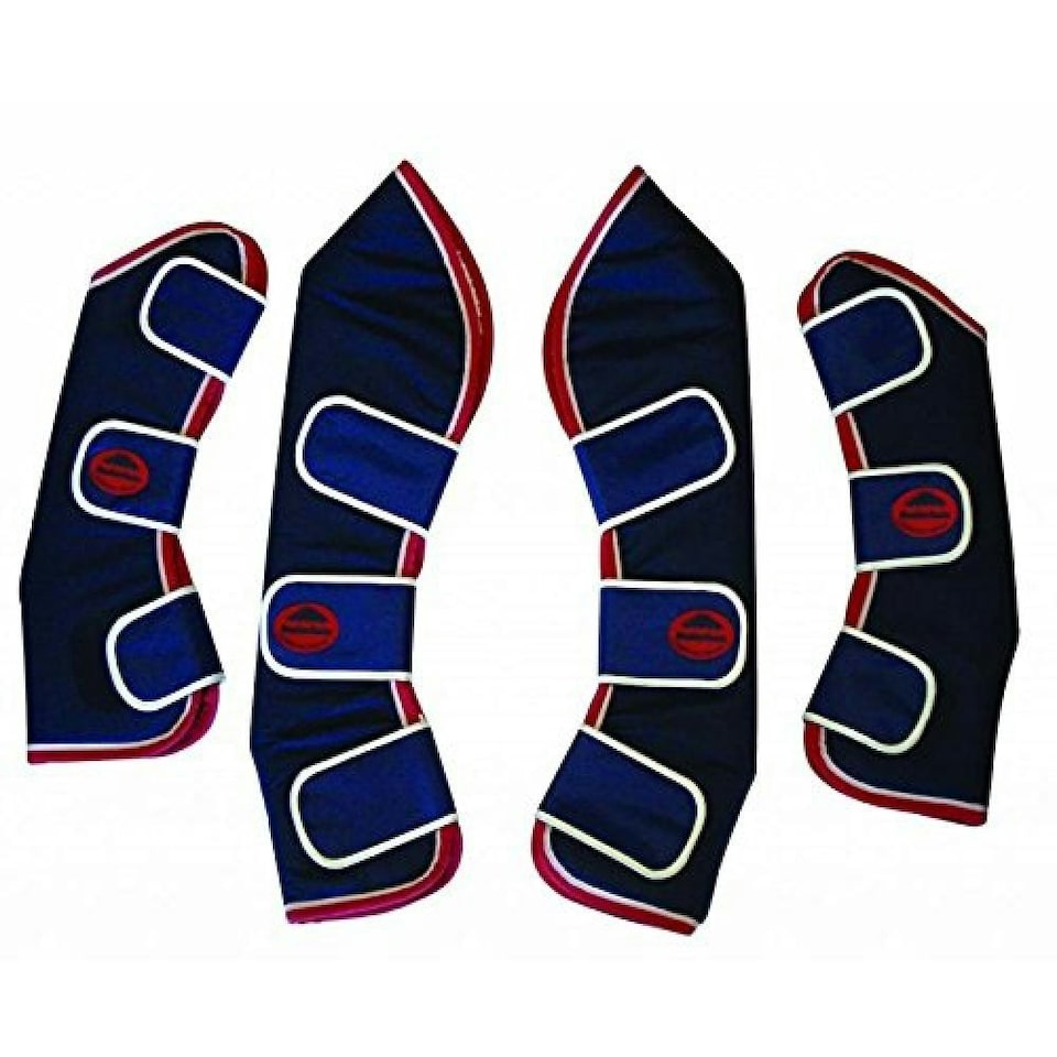 Weatherbeeta Wide Tab Long Travel Boots - Navy/Red/White - Cob