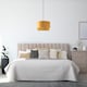image 7 of Modern Ochre Mustard Drum 14" Pendant Shade with Tassels and Embroidered Trim | Yellow | Ochre | 1