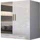 image 4 of Modern 2 Door High Gloss Wardrobe with Mirror, Gold Accent Handles & Storage - 90cm Wide Grey | Grey 90cm