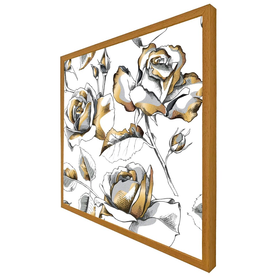image 1 of Golden roses (Picture Frame) Black | M