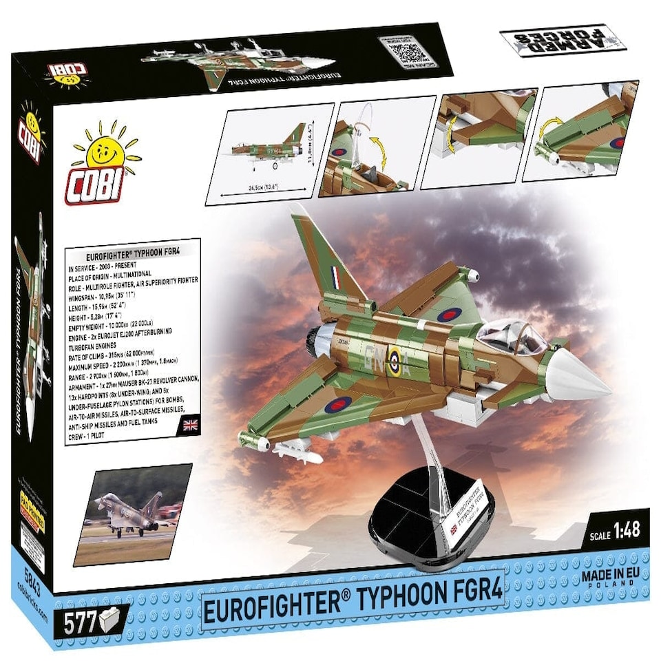image 1 of RAF Typhoon FGR4 "Gina" brick plane model - COBI 5843 - 577 bricks