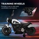 image 3 of HOMCOM 6V Electric Motorbike with Training Wheels, One-Button Start - White
