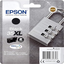 Epson 35XL Black Padlock High Yield Genuine Ink, Claria Photo HD Ink Cartridge