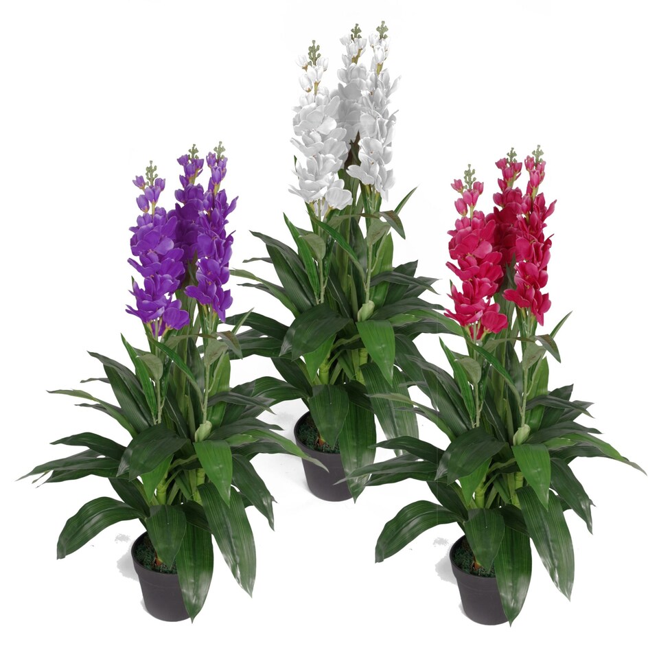 image 1 of Artificial 100cm Purple Cymbidium Orchid Plant - Extra Large