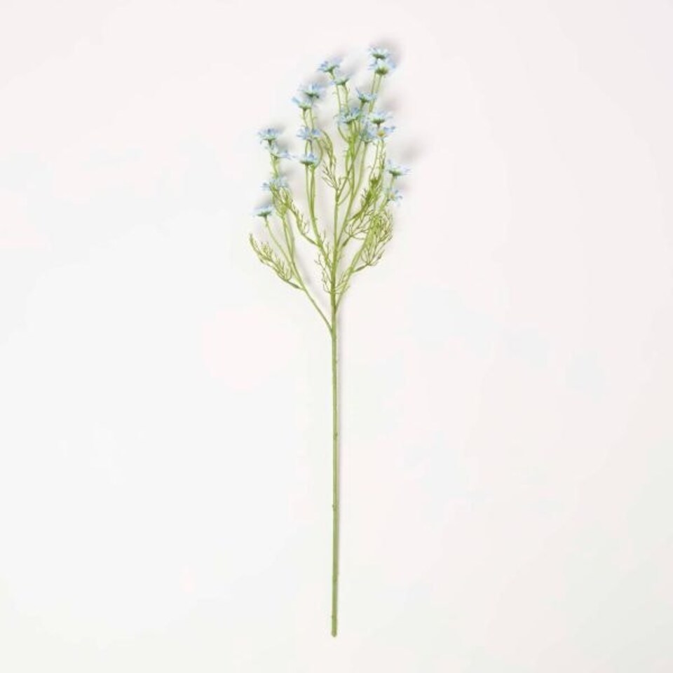 image 1 of Homescapes Artificial Stem of Blue Daisy Flowers, 72 cm