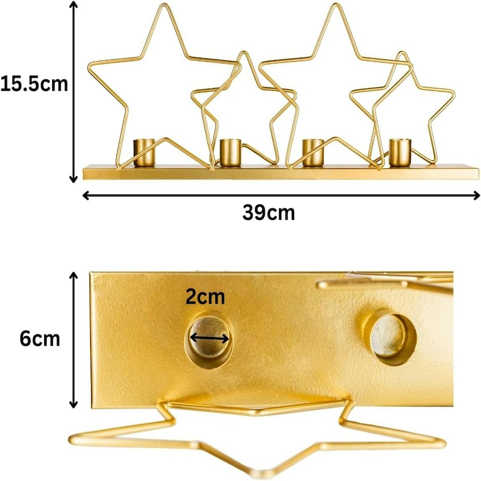image 1 of Marco Paul Gold Start Candle Holder 39cm Gold