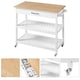 image 4 of Yaheetech  Kitchen Island Cart on Wheels White