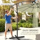 image 3 of Outsunny 3(m) Banana Parasol Cantilever Umbrella Garden | Cream | Beige | 3 m diameter
