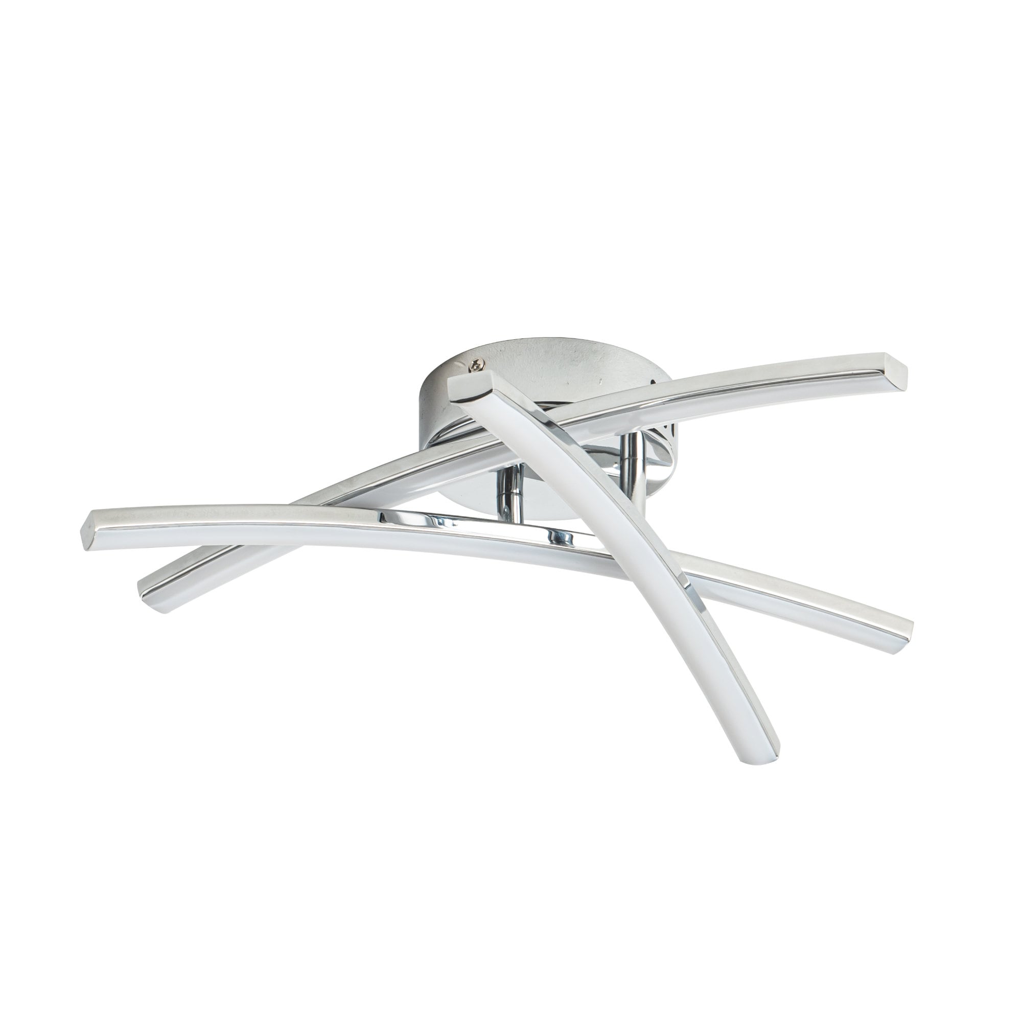 First Choice Lighting Yardley - Polished Chrome LED Flush Ceiling Lamp in Silver