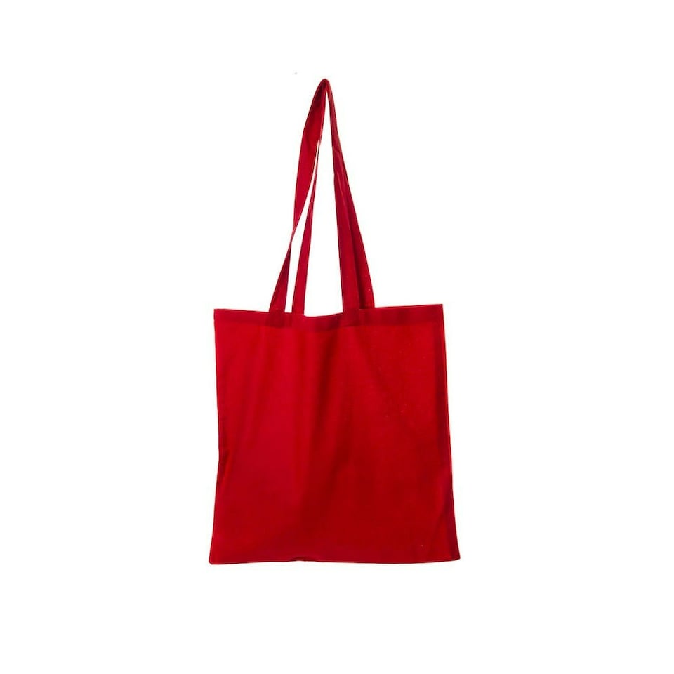 United Bag Store Cotton Long Handle Tote Bag - Red - One Size Red
