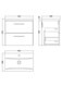 image 2 of Balterley Wall Hung Bathroom 2 Drawer Vanity Unit and 1 Tap Hole Ceramic Basin, with Handles | Green | Satin Green