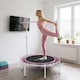 image 8 of SPORTNOW 40" Fitness Trampoline, Mini Rebounder Trampoline for Adults with 5-Level Adjustable Handle, Indoor Exercise Bungee Rebounder, Max Load 100KG, Purple | Purple