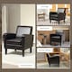 image 6 of HOMCOM Armchair Accent Chair with Eucalyptus Wood Legs for Bedroom Brown