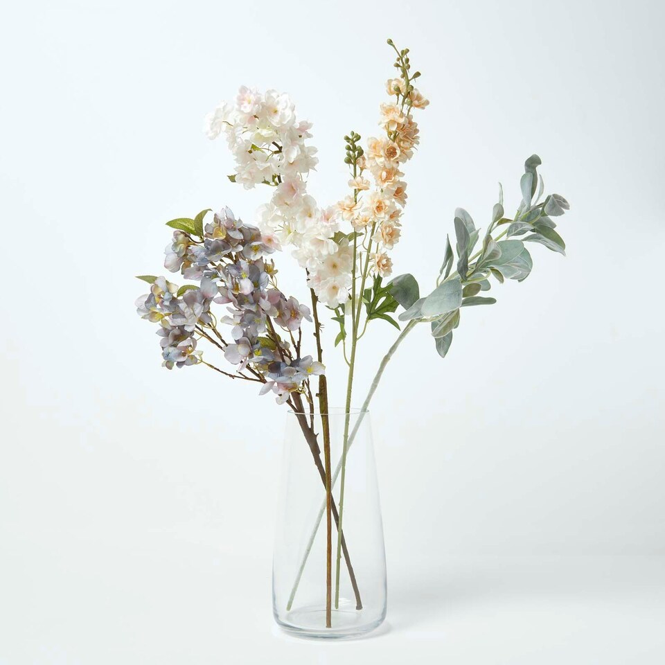 image 1 of Homescapes Peach Stock Flower Spray Single Stem 87 cm