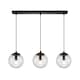 image 3 of COSYLYTE Kingston 3 Light Modern Ribbed Glass Pendant Light - Matt Black Metal | Black | 1