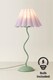 image 4 of ValueLights Wiggle Lilac Pleated Scallop Shade Moss Green Metal Table Lamp and Bulb
