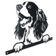 image 6 of Black Metal Peeking Spaniel Silhouette with Fixing Plate Garden Ornament Gift