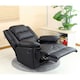 image 7 of Loxley Bonded Leather Manual Recliner Armchair Sofa Home Lounge Chair (Black)