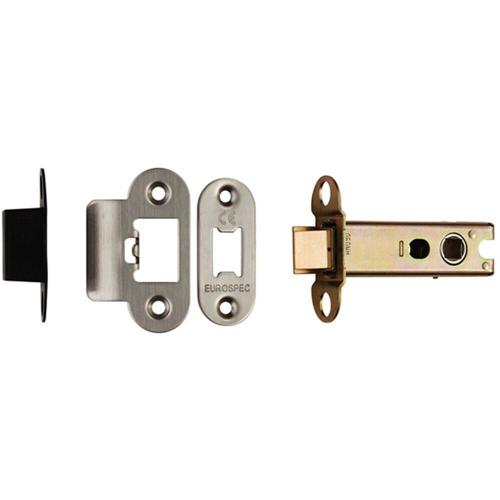Loops 76mm Heavy Sprung Tubular Latch Radius Satin Stainless Steel Door Latch in Metallics