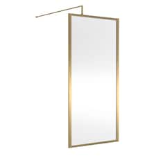 Balterley Contemporary Durable Bathroom Wetroom Screen Aluminium - Full Outer Frame Shower Wetroom Screen | Copper | Brushed Brass