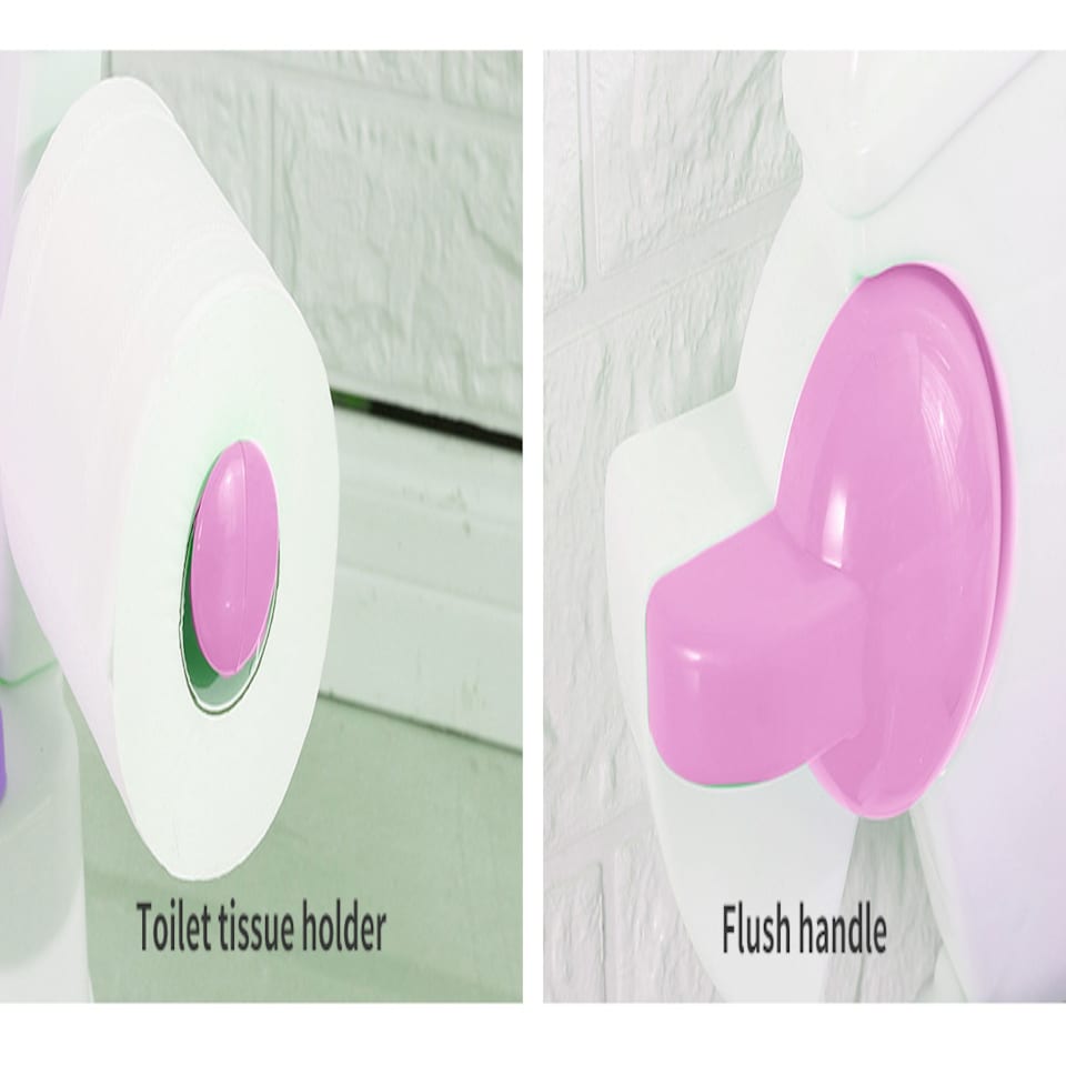 image 1 of Dekko Kids Potty Trainer Seat Plastic Non Slip Toilet Training for Toddlers | Pink | Pink
