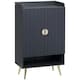 image 1 of HOMCOM Shoe Storage Cabinet with Beadboard Doors for 15 Pairs of Shoes, Grey
