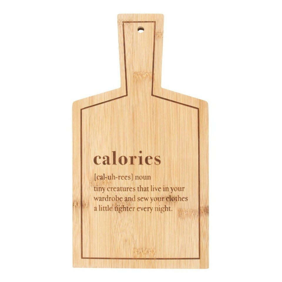 image 1 of Something Different Calories Bamboo Chopping Board - Brown - One Size