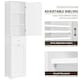 image 4 of Yaheetech Freestanding Bathroom Cabinet with Laundry Basket White White