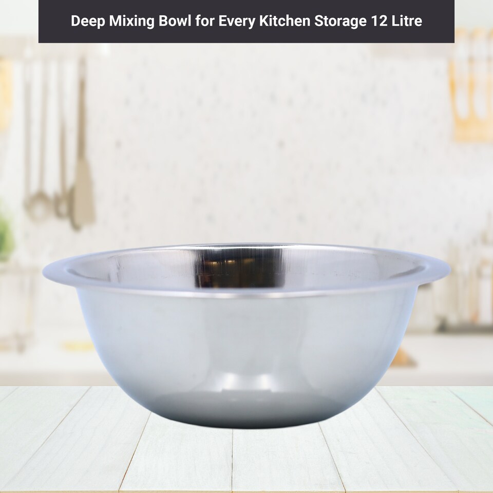 image 1 of Buckingham Premium Stainless Steel Deep Salad Mixing Bowl 40 cm , 12 Litre