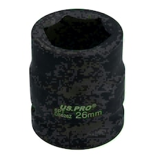 3/4" Drive 26mm Shallow Metric MM Impact Impacted Socket 6 Sided Single Hex
