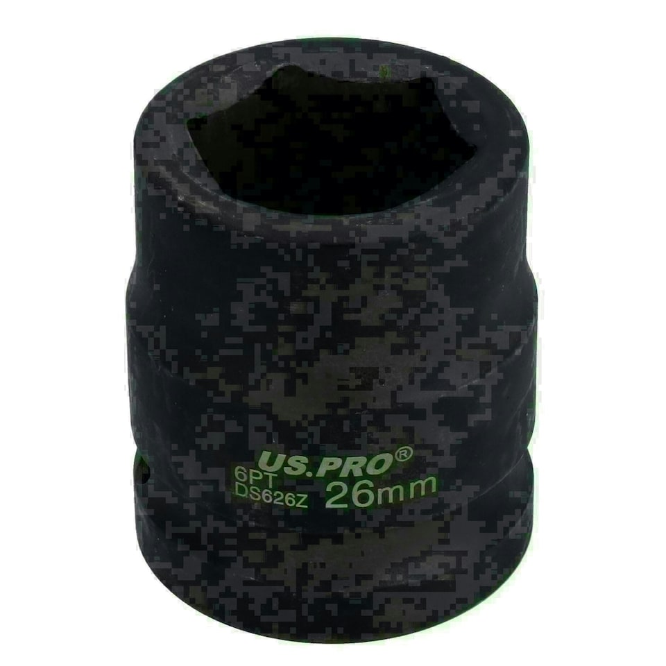 image 1 of 3/4" Drive 26mm Shallow Metric MM Impact Impacted Socket 6 Sided Single Hex