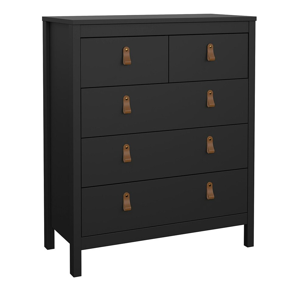 image 1 of Barcelona 3 Piece Bundle, Bedside, Chest and 3 Door Wardrobe in Matt Black