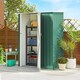 image 2 of Outsunny 5ft x 3ft Garden Storage Shed, Outdoor Metal Shed with Sloped Roof, Lockable Door for Tools, Equipment, Green