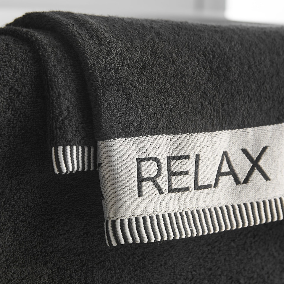 image 1 of Catherine Lansfield Relax And Unwind Bath Sheet | Black | Bath sheet