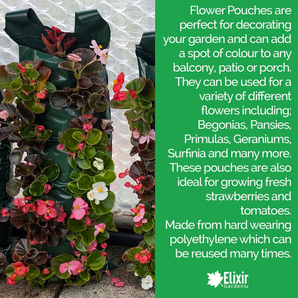 image 1 of Elixir Gardens Hanging Flower Pouch Bags | x12