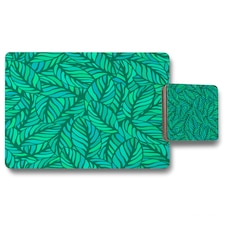 Green Leaves Pattern (Placemat & Coaster Set)