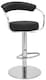 image 1 of Zenith Deluxe Single Kitchen Bar Stool, Chrome Footrest, Height Adjustable Swivel Gas Lift, Faux Leather Seat & Backrest, Black