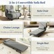 image 6 of COSTWAY 3-in-1 Convertible Sofa Bed Sleeper Chair Grey Grey