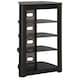 image 4 of Centurion Supports Zinnia 5-Shelf Black Glass with Gloss Black Fascia Flat Screen TV/Hi-Fi/AV Rack Glass Stand | Black | 1