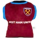 image 1 of West Ham United FC Shirt Cushion - Claret/Sky Blue - 39cm x 37cm x 12cm